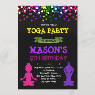 Invitación a la fiesta de cumpleaños del yoga