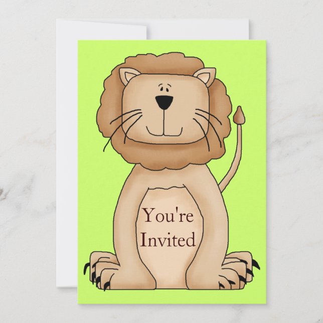 Invitación a la fiesta de cumpleaños del zoológico (Anverso)