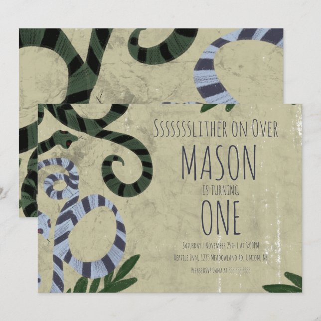 Invitación a la fiesta de cumpleaños del zoológico (Anverso / Reverso)