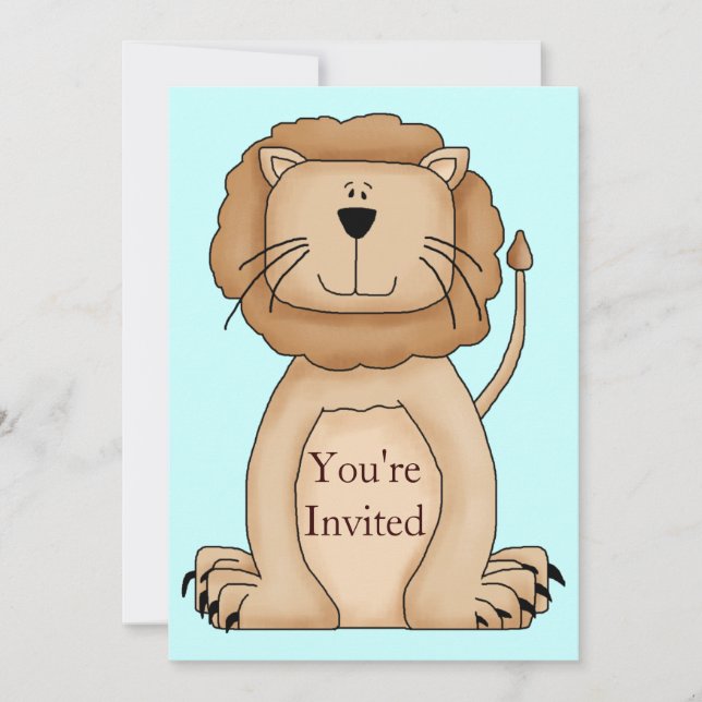 Invitación a la fiesta de cumpleaños del zoológico (Anverso)