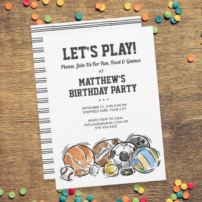 Invitación a la fiesta de cumpleaños deportiva en  (Subido por el creador)