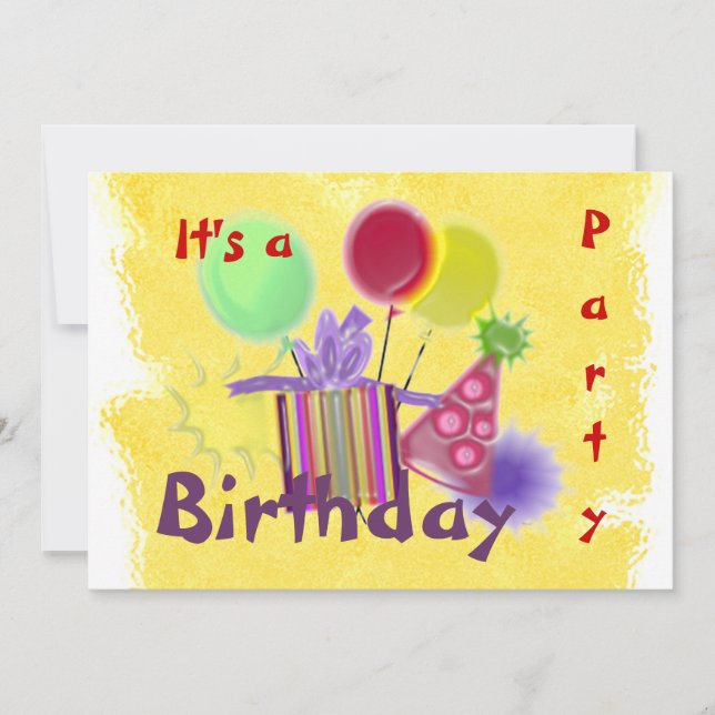 Invitación a la fiesta de cumpleaños dimensional (Anverso)