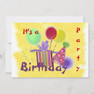 Invitación a la fiesta de cumpleaños dimensional