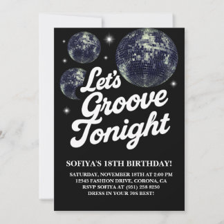 Invitación a la fiesta de cumpleaños Disco, Groovy