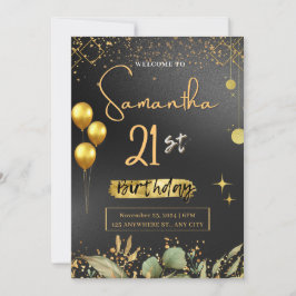 Invitación a la fiesta de cumpleaños elegante de c