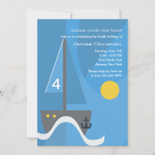 Invitación a la fiesta de cumpleaños en barco de v