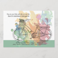 Invitación a la fiesta de cumpleaños en bicicleta