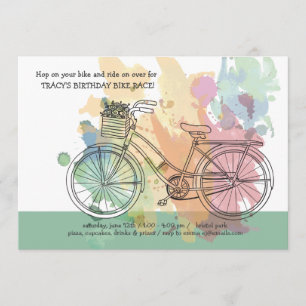 Invitación a la fiesta de cumpleaños en bicicleta