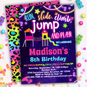 Invitación a la fiesta de cumpleaños en el área de