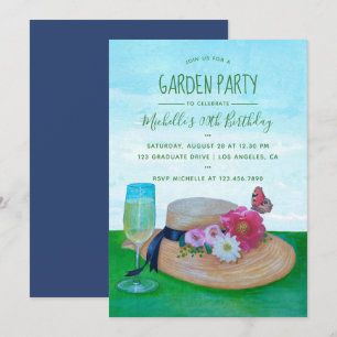 invitación a la fiesta de cumpleaños en el jardín