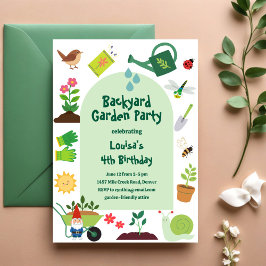 Invitación a la fiesta de cumpleaños en el jardín 