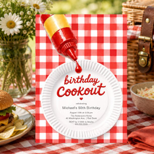 Invitación a la fiesta de cumpleaños en la barbaco