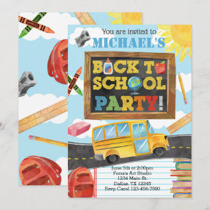 Invitación a la fiesta de cumpleaños en la escuela