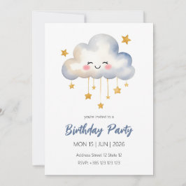 Invitación a la fiesta de cumpleaños en la nube de