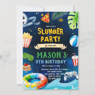 invitación a la fiesta de cumpleaños en la piscina