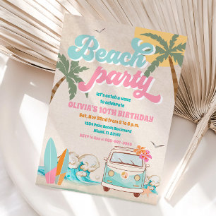 Invitación a la Fiesta de Cumpleaños en la Playa