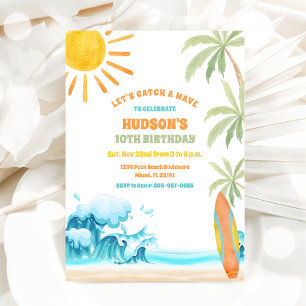 Invitación a la Fiesta de Cumpleaños en la Playa