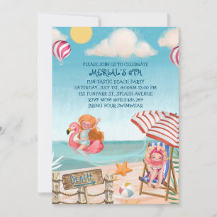 Invitación a la fiesta de cumpleaños en la playa d
