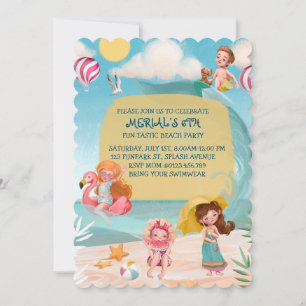 Invitación a la fiesta de cumpleaños en la playa d