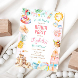 Invitación a la fiesta de cumpleaños en la playa d
