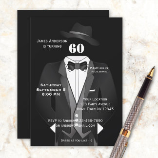 Invitación a la fiesta de cumpleaños en Tuxedo par