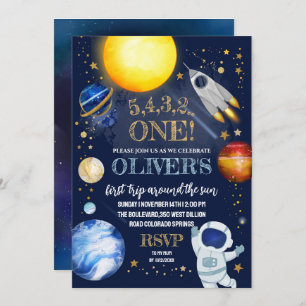 Invitación a la fiesta de cumpleaños espacial