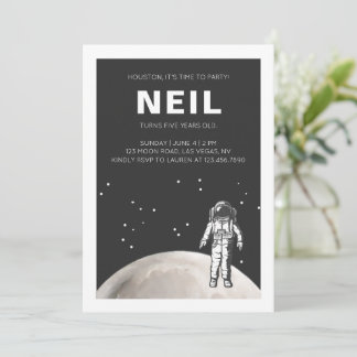 Invitación a la fiesta de cumpleaños espacial