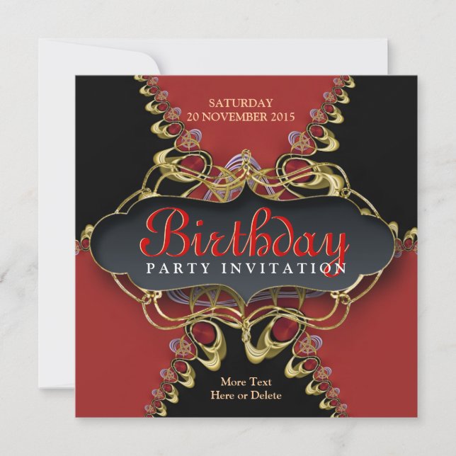 Invitación a la fiesta de cumpleaños exótica de Bl (Anverso)