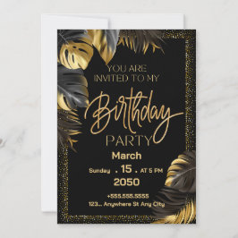 Invitación a la fiesta de cumpleaños feliz de Blac