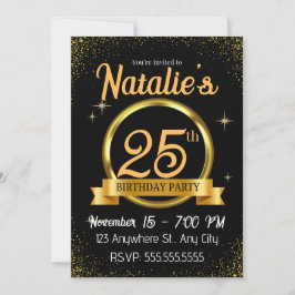 Invitación a la fiesta de cumpleaños feliz de Blac