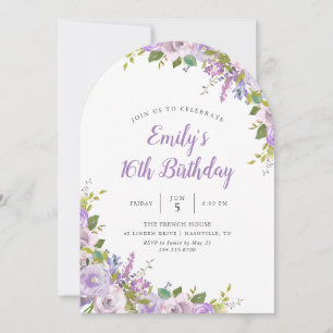 Invitación a la fiesta de cumpleaños floral de Lil
