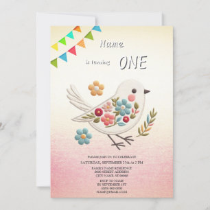 Invitación a la fiesta de cumpleaños floral de Lit