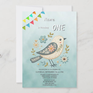 Invitación a la fiesta de cumpleaños floral de Lit