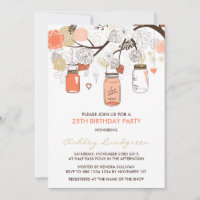 Invitación a la fiesta de cumpleaños floral de Pea