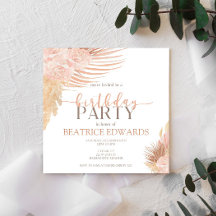 Invitación a la fiesta de cumpleaños floral suave