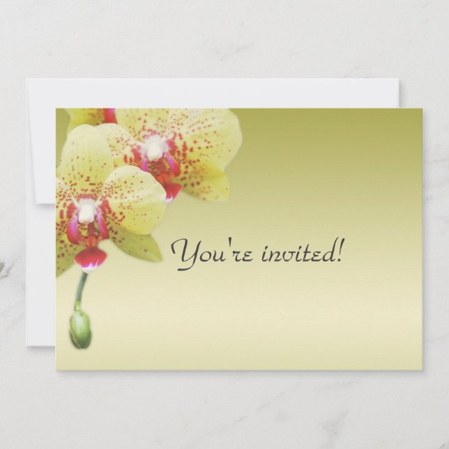 invitación a la fiesta de cumpleaños flores de orq (Anverso)