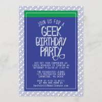 Invitación a la fiesta de cumpleaños geek