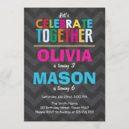 Invitación a la fiesta de cumpleaños gemela Chica