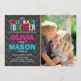 Invitación a la fiesta de cumpleaños gemela Conjun