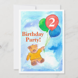 Invitación a la fiesta de cumpleaños Globos de Oso