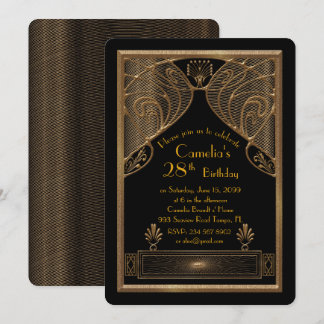 Invitación a la fiesta de cumpleaños, gran Gatsby,