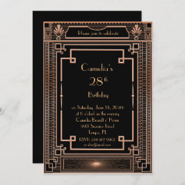 Invitación a la fiesta de cumpleaños, gran Gatsby,