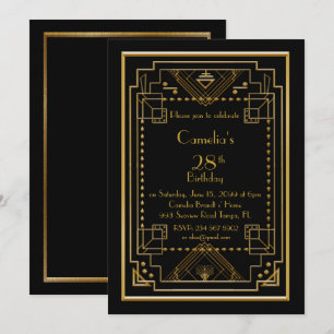 Invitación a la fiesta de cumpleaños, gran Gatsby,