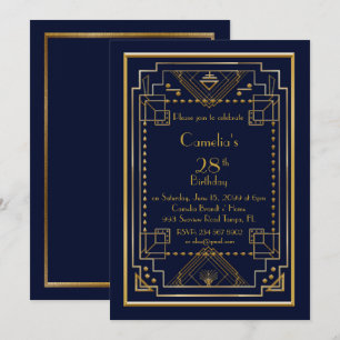 Invitación a la fiesta de cumpleaños, gran Gatsby,
