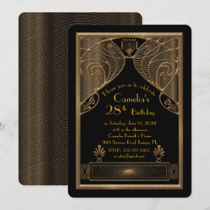 Invitación a la fiesta de cumpleaños, gran Gatsby,