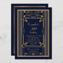 Invitación a la fiesta de cumpleaños, gran Gatsby,