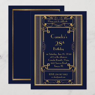 Invitación a la fiesta de cumpleaños, gran Gatsby,