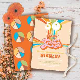 Invitación a la fiesta de cumpleaños Groovy de Ret