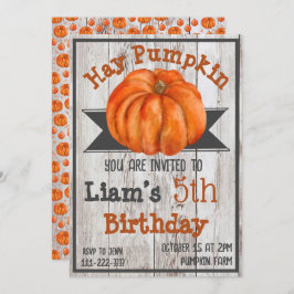 Invitación a la fiesta de cumpleaños Hay Pumpkin F