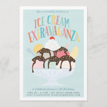 Invitación a la fiesta de cumpleaños *Ice Cream Ex